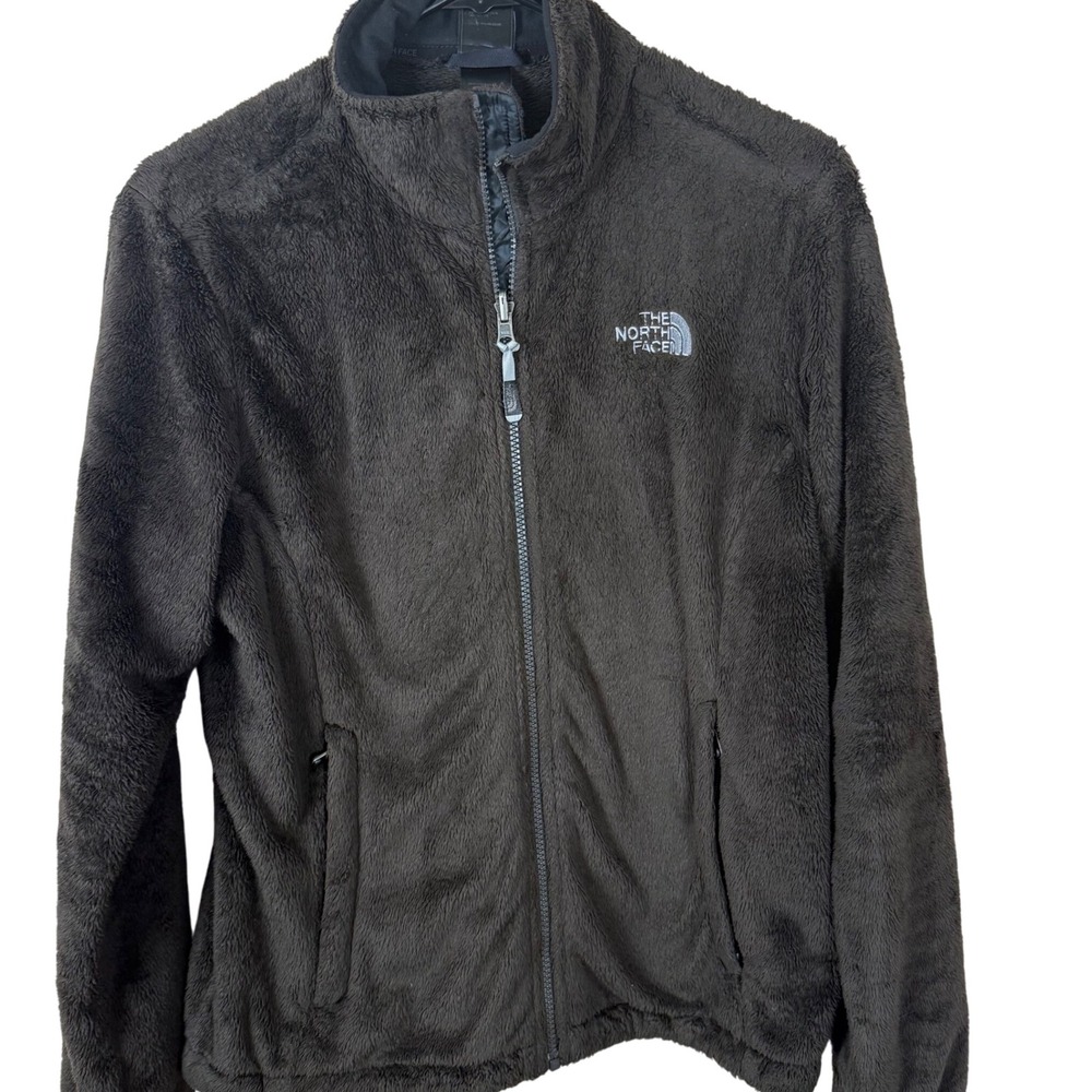 The North Face Fleece Jacket Full Zip Womens Medium M Black Plush Cozy Warm‎